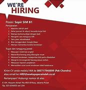 Loker Supir Sim B1 Jakarta Barat